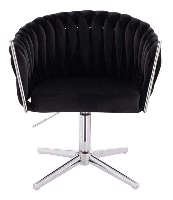 HR750CROSS Fekete Modern Velúr Szék Krómozott lábbal