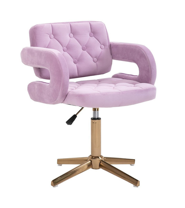 HR8403CROSS Halványlila modern velúr szék arany lábbal