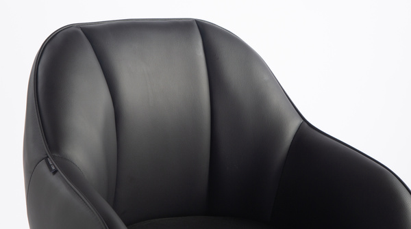 HR2055W Fekete Modern Műbőr Szék Krómozott lábbal