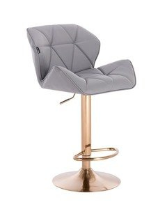 HC111W Szürke modern műbőr szék arany lábbal