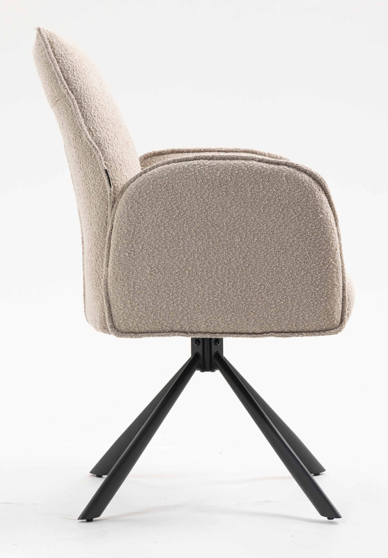 HR280 CSILLAGLÁB Latte modern boucle szék fekete lábbal