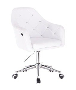 HC830K Fehér modern műbőr szék krómozott lábbal
