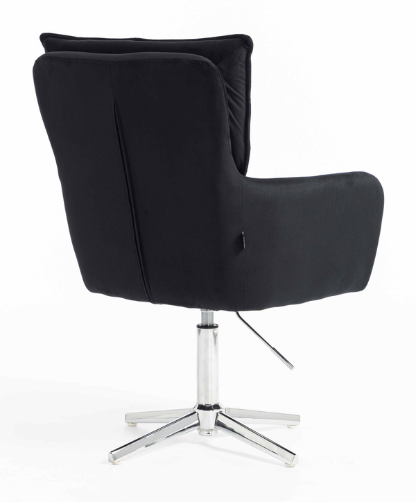 HR250CROSS Fekete modern velúr szék krómozott lábbal