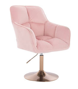 HR550N Rózsaszín modern velúr szék arany lábbal