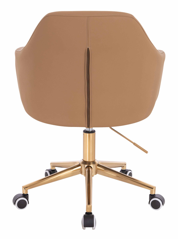 HR831K Karamell Műbőr Premium Soft szék Arany lábbal