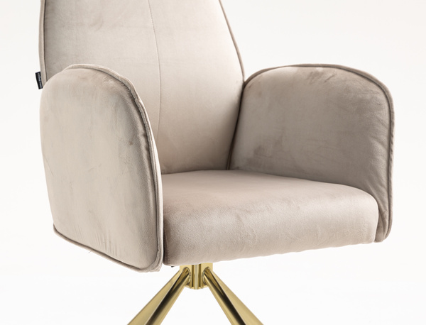 HR280 CSILLAGLÁB Latte Modern Velúr Szék Arany lábbal