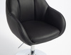 HR2055N Fekete Modern Műbőr Szék Krómozott lábbal