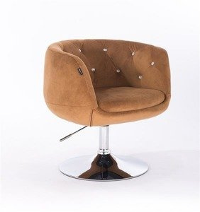 HR333N Mézbarna velur modern szék krómozott lábbal