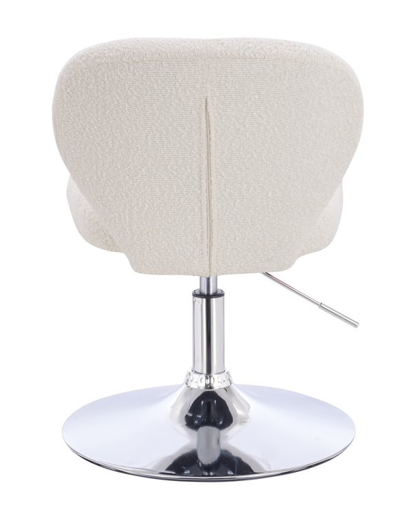 HR193N Krémszínű modern boucle  szék krómozott lábbal