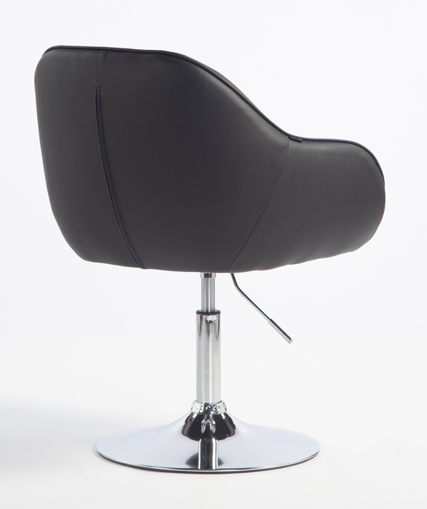 HR2055N Fekete Modern Műbőr Szék Krómozott lábbal