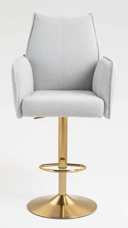 HR280W Szürke modern boucle szék arany lábbal