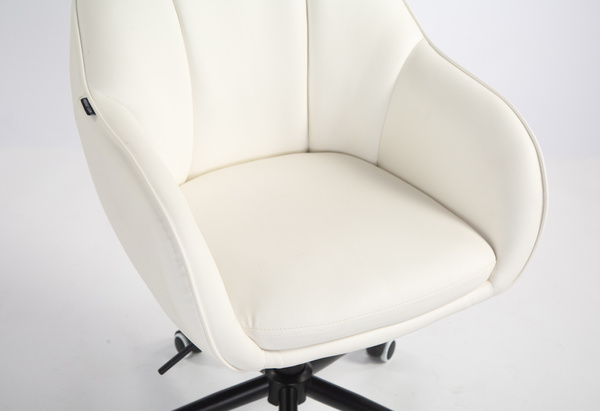 HR2055K Fehér Modern Műbőr Szék Fekete lábbal