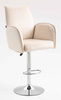 HR280W Krémszínű Modern Velúr Szék Krómozott lábbal