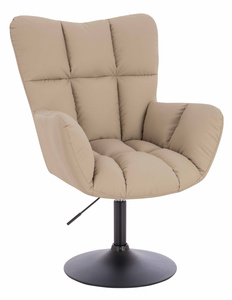 HR650N Krémszínű Műbőr Premium Soft szék fekete lábbal