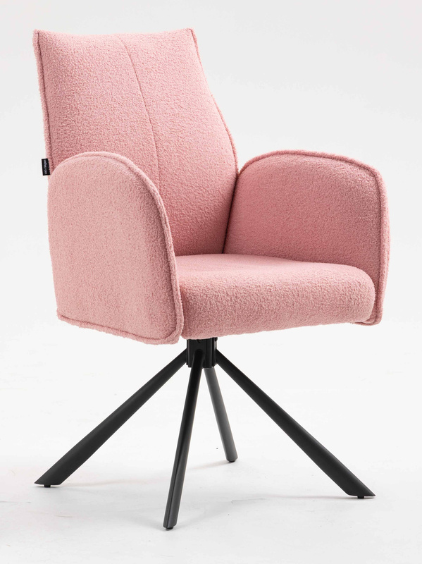 HR280 CSILLAGLÁB Púder Rózsaszín modern boucle szék fekete lábbal