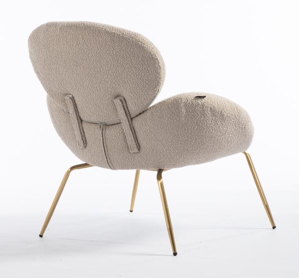 HR2045 Latte modern boucle szék arany lábbal