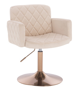 HR802N Krémszínű Modern Velúr Szék Arany lábbal