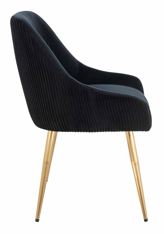 HR920 Szék arany lábakkal Fekete velúr