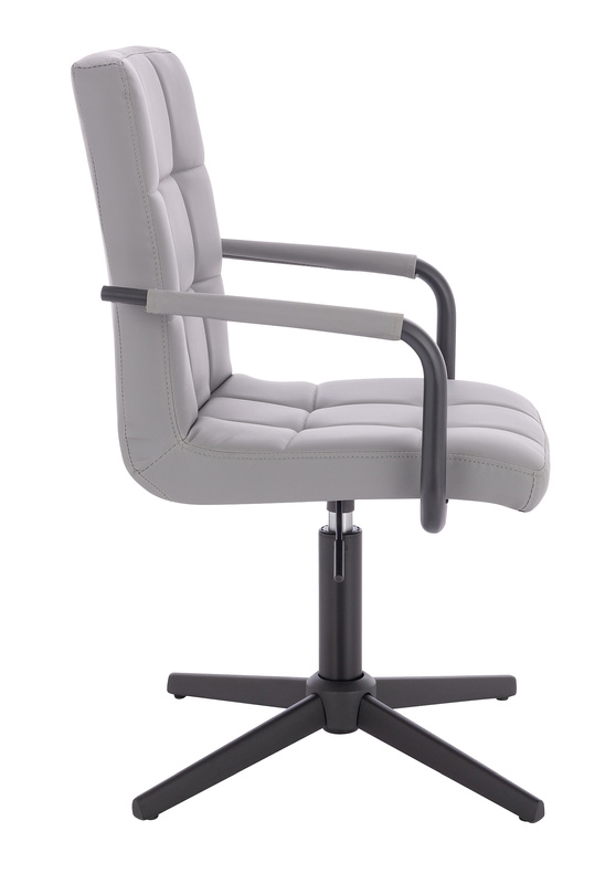 HC1015CROSSP Szürke modern műbőr szék fekete lábbal