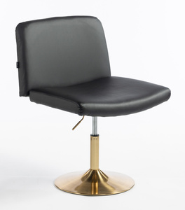 HR150N Fekete Modern Műbőr Szék Arany lábbal