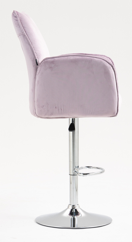 HR280W Halványlila Modern Velúr Szék Krómozott lábbal