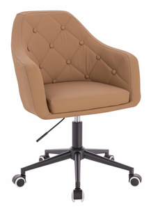 HR831K Karamell Műbőr Premium Soft szék fekete lábbal