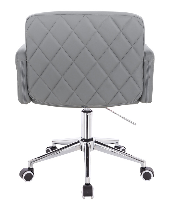 HR802K Szürke Modern Műbőr Szék Krómozott lábbal