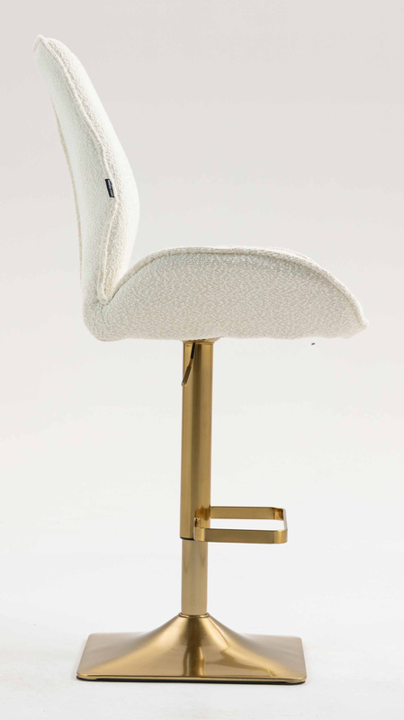 HR350KW Krémszínű boucle velúr szék arany lábbal