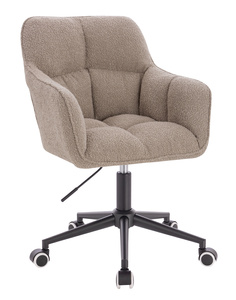 HR550K Latte modern boucle szék fekete lábbal