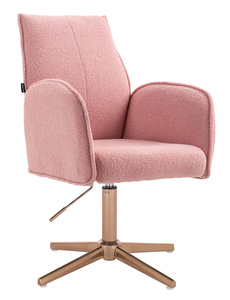 HR280CROSS Púder Rózsaszín modern boucle szék arany lábbal