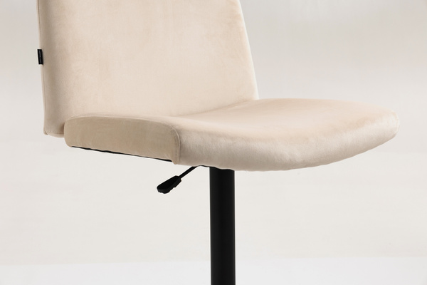 HR150W Krémszínű Modern Velúr Szék Fekete lábbal