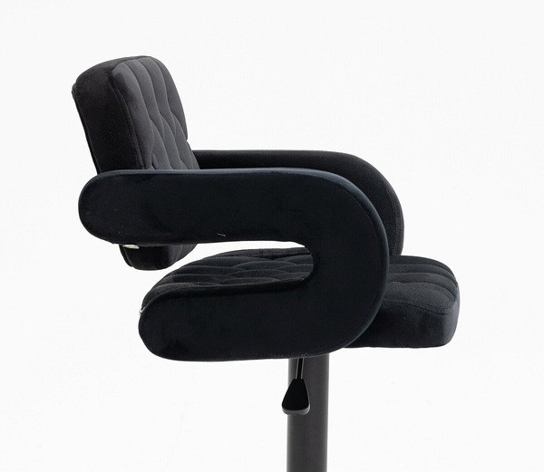 HR8403KW Fekete modern velúr szék fekete lábbal