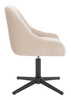 HR920CROSS Krémszínű Modern Velúr Szék Fekete lábbal