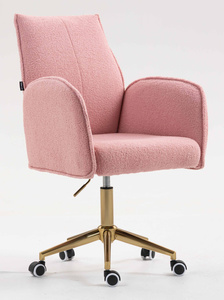 HR280K Púder Rózsaszín modern boucle szék arany lábbal