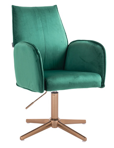 HR280CROSS Sötétzöld Modern Velúr Szék Arany lábbal