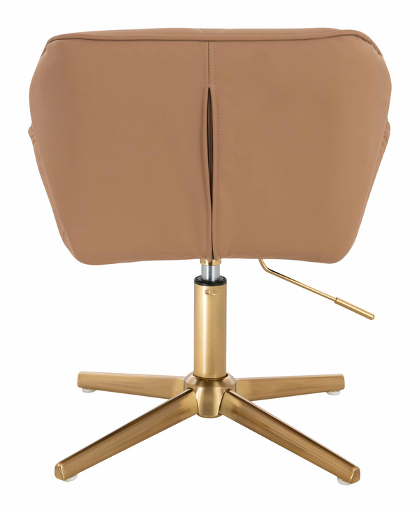 HR111CROSS Karamell Műbőr Premium Soft szék arany lábbal