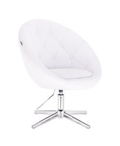 HC8516CROSS Fehér modern műbőr szék krómozott lábbal