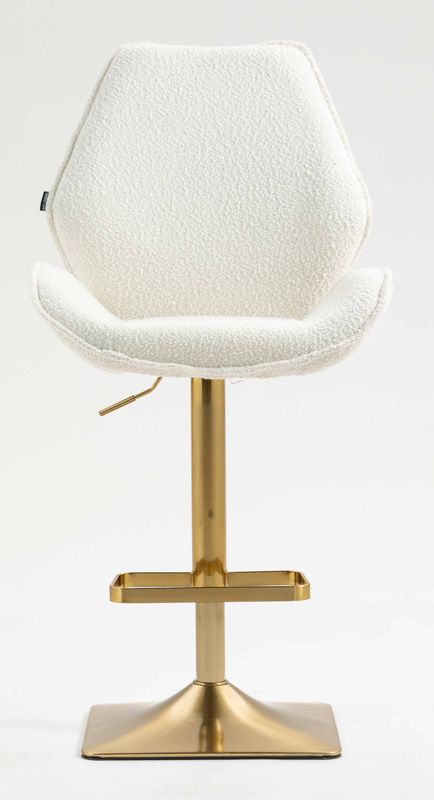 HR350KW Krémszínű boucle velúr szék arany lábbal