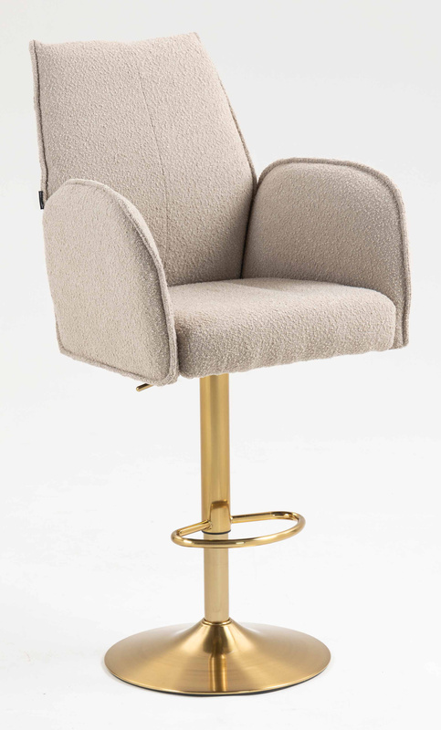 HR280W Latte modern boucle szék arany lábbal