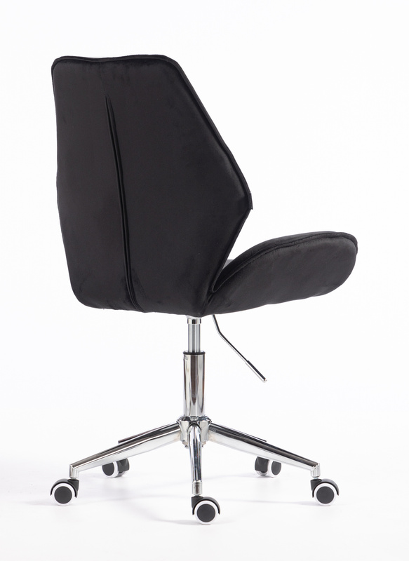 HR350K Fekete modern velúr szék krómozott lábbal
