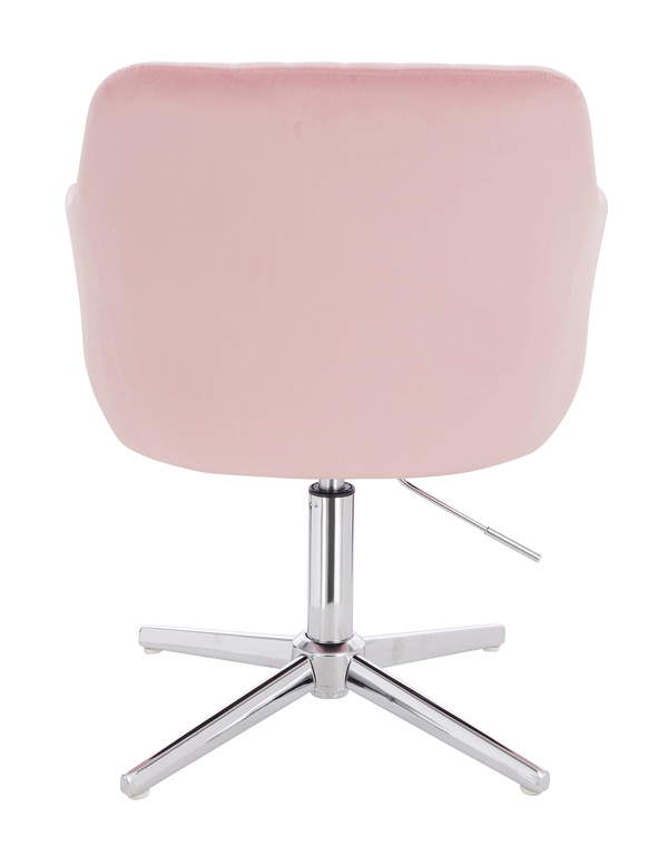 HR190CROSS Púder Rózsaszín Modern Velúr Szék Krómozott lábbal