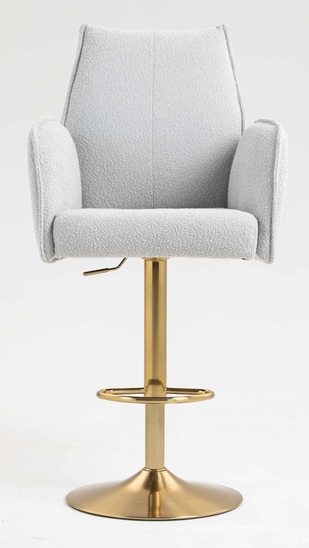 HR280W Szürke modern boucle szék arany lábbal