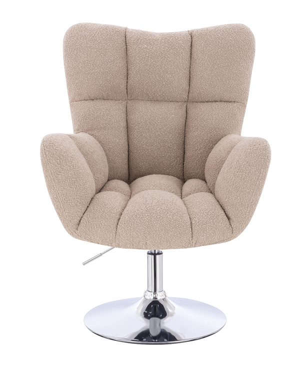 HR650N Latte modern boucle szék krómozott lábbal