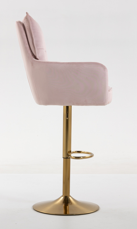 HR250W Púder Rózsaszín modern velúr szék arany lábbal