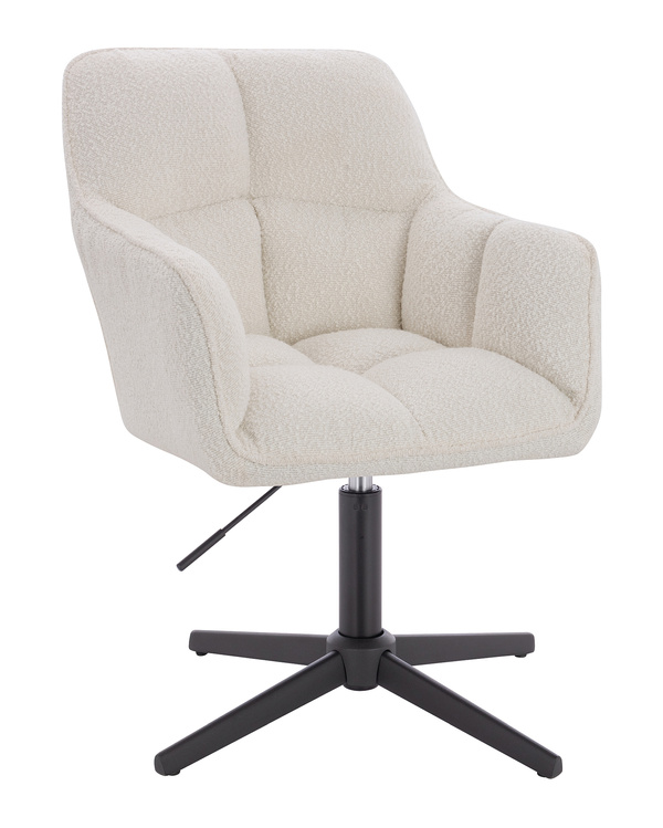 HR550CROSS Krémszínű modern boucle szék fekete lábbal