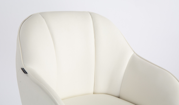 HR2055W Fehér Modern Műbőr Szék Aany lábbal