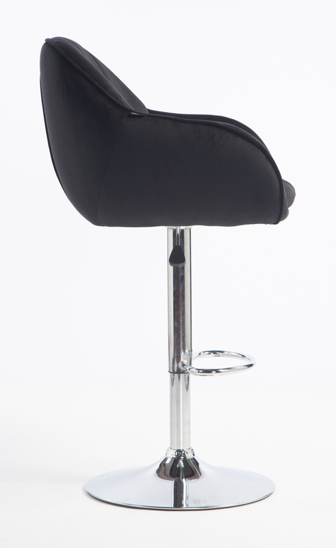 HR2055W Fekete Modern Velúr Szék Krómozott lábbal