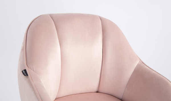 HR2055W Púder Rózsaszín Modern Velúr Szék Krómozott lábbal