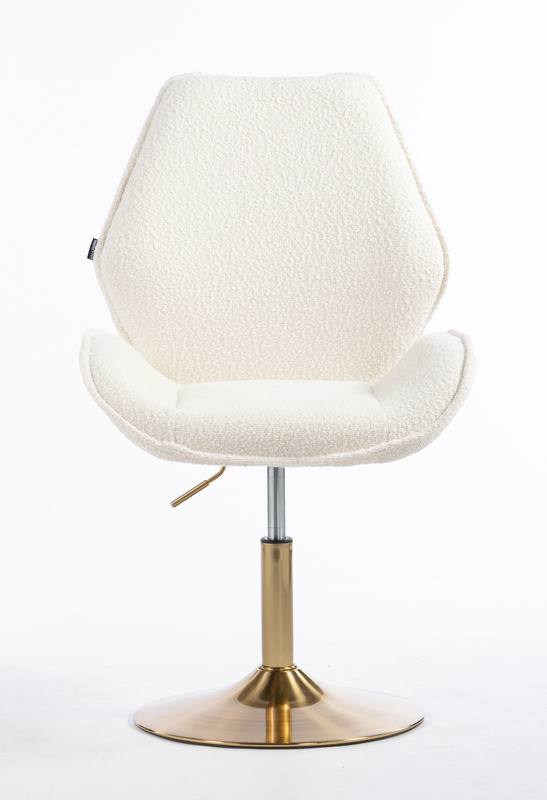 HR350N Krémszínű boucle velúr szék arany lábbal