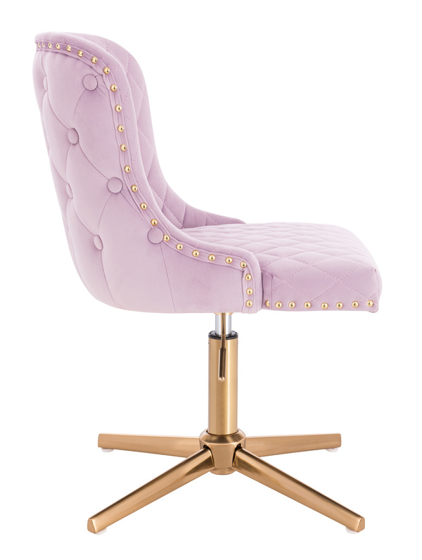 HR940CROSS Halványlila Modern Velúr Szék Arany lábbal